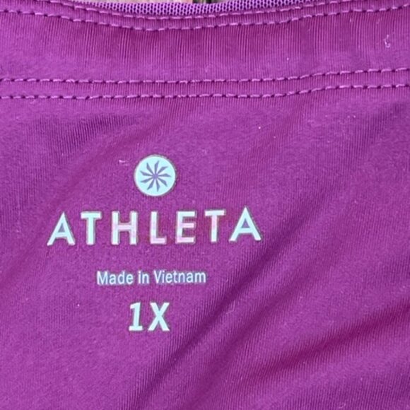 Athleta Women's Purple High Rise Laser Cut Mesh Sonar Capri Leggings Plus 1X - Picture 5 of 12
